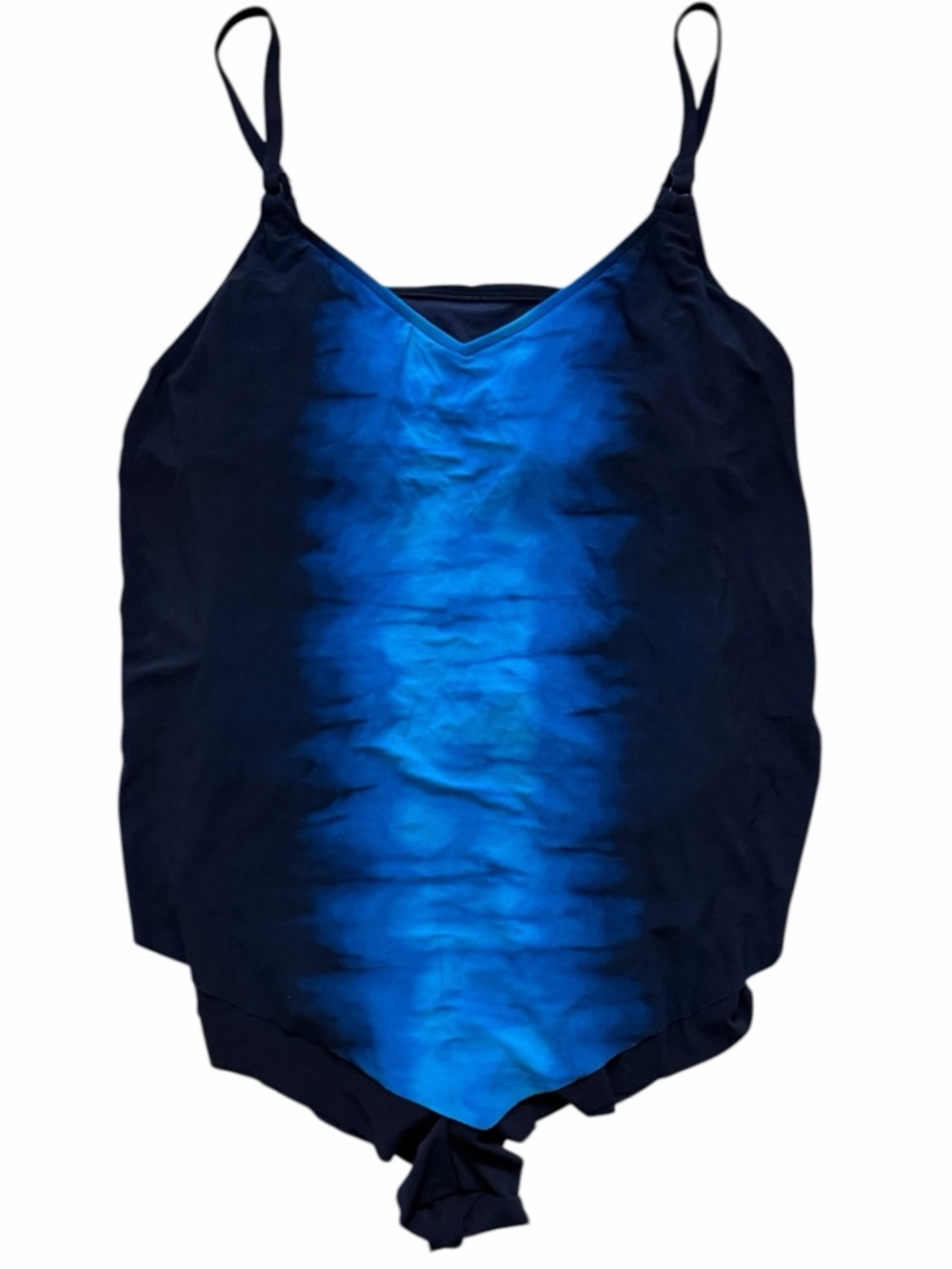 AQUA GREEN FLOWY Tankini One Piece Full Coverage Black and Blue Size XL - Picture 1 of 5